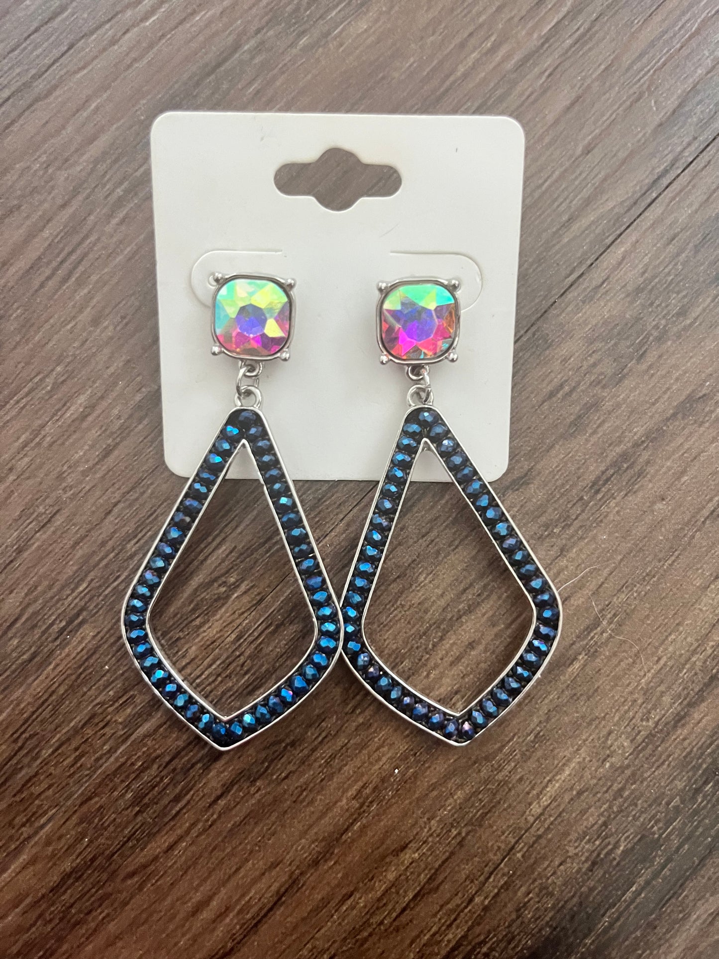 Teardrop blue AB Earrings