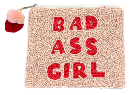 Bad Ass Girl Beaded Accessory Pouch