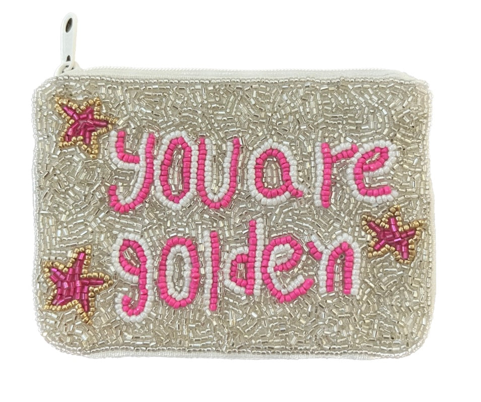 You are Golden Beaded Coin Pouch