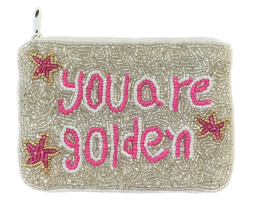 You are Golden Beaded Coin Pouch