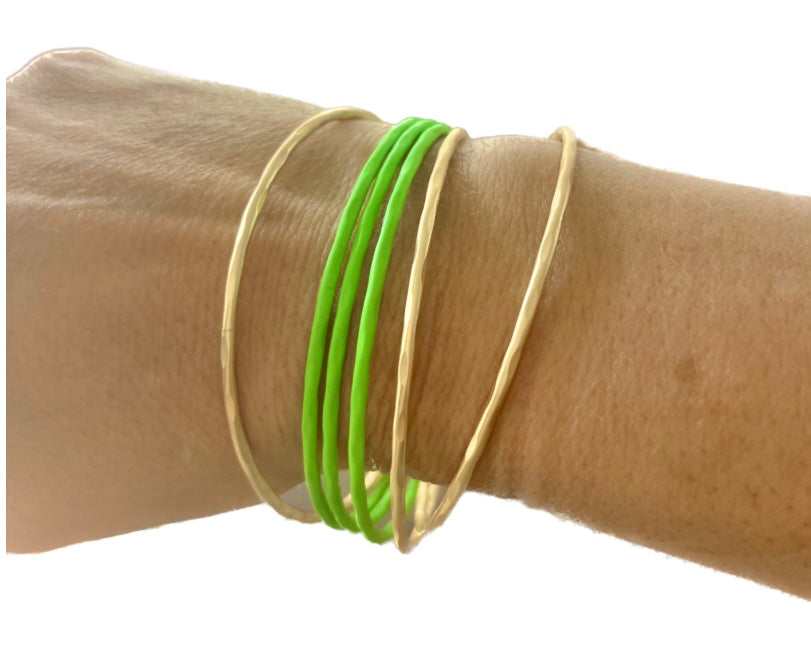 Neon Green Bracelet Stack