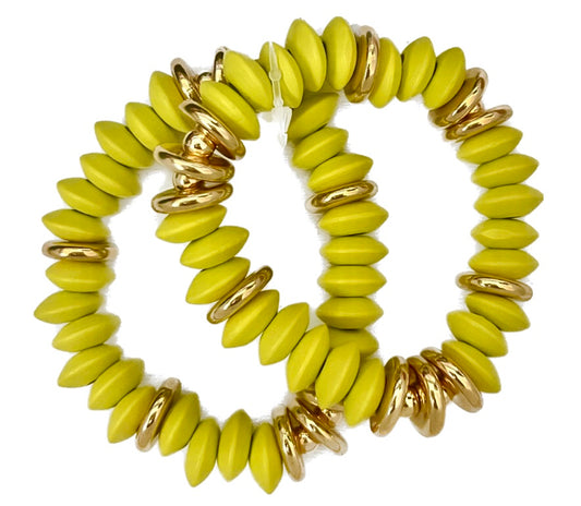 Neon Yellow Bracelet Stack