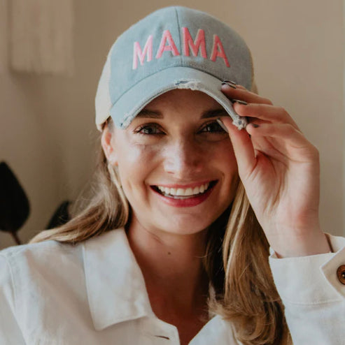 Mama Denim Cap