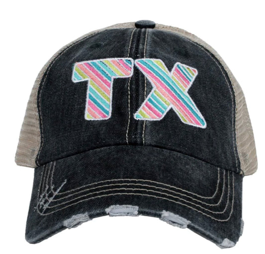 TX Rainbow Striped Cap