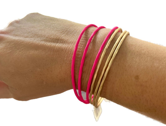 Neon Pink Bracelet Stack