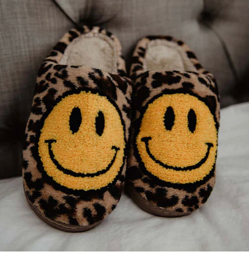 Leopard Happy Face slippers