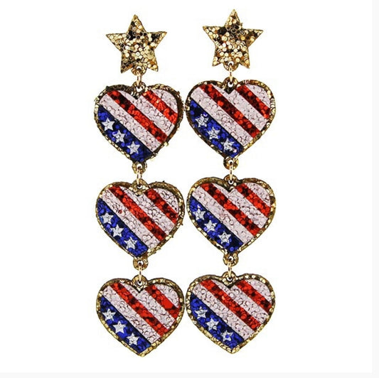 American Flag Hearts