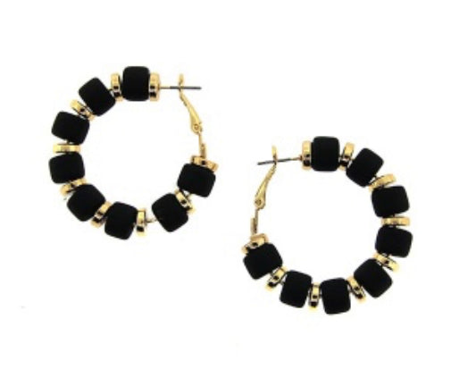 Hoop Cylinder Beaded Black