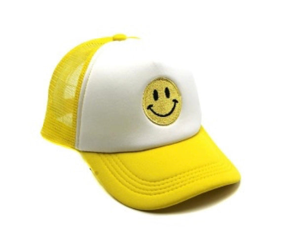 Happy Face Trucker Cap Yellow