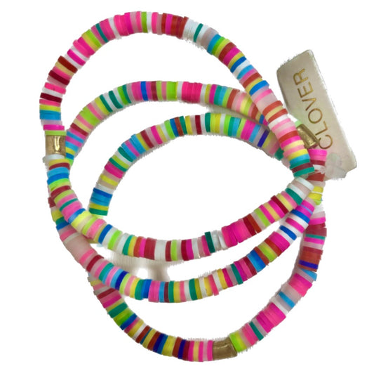 Multicolor Heishi Bracelet Stack