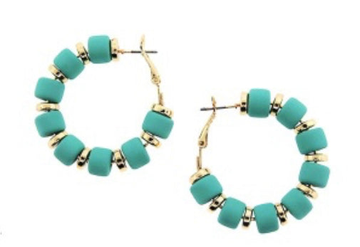 Hoop Cylinder Beaded Teal