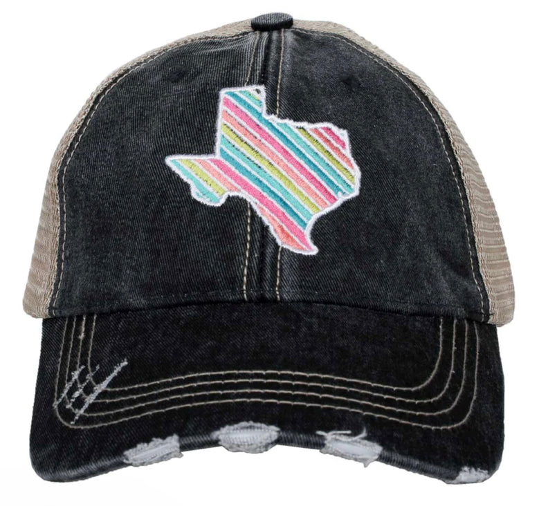 TX Shape Rainbow Striped Cap