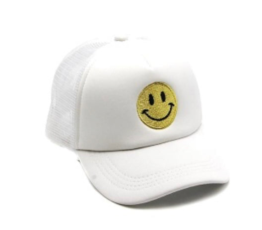 Happy Face Trucker Cap White